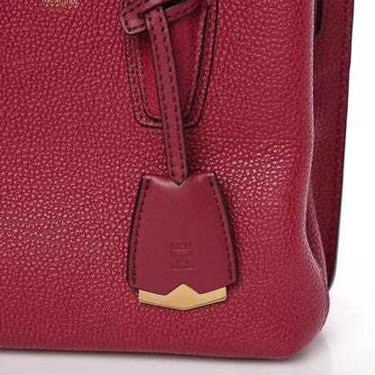 MCM Grained Calfskin Mini Milla Tote Burgundy 6 of 12