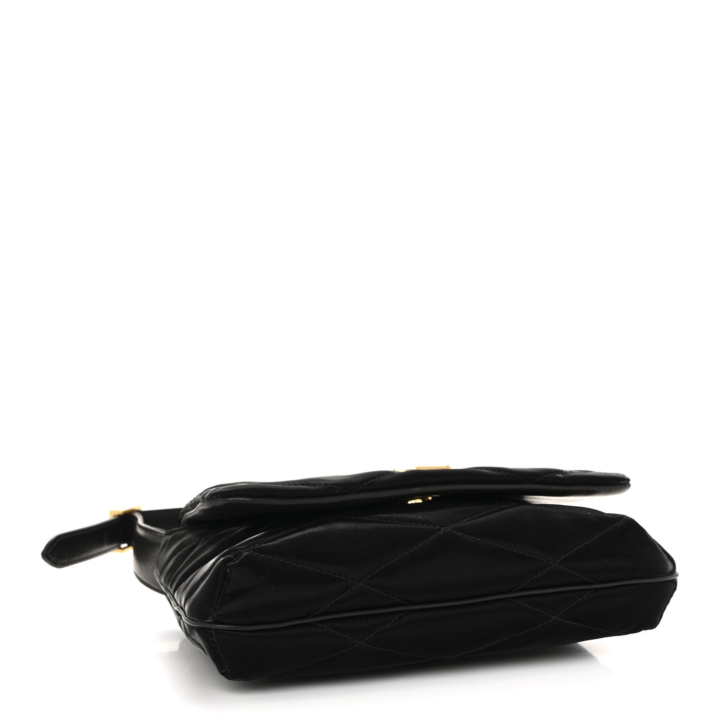 Satin Quilted Le 57 Diamond Shoulder Bag Black