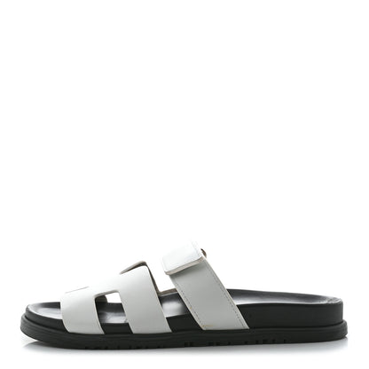 Hermes Calfskin Womens Chypre Sandals 39 White 1 of 9