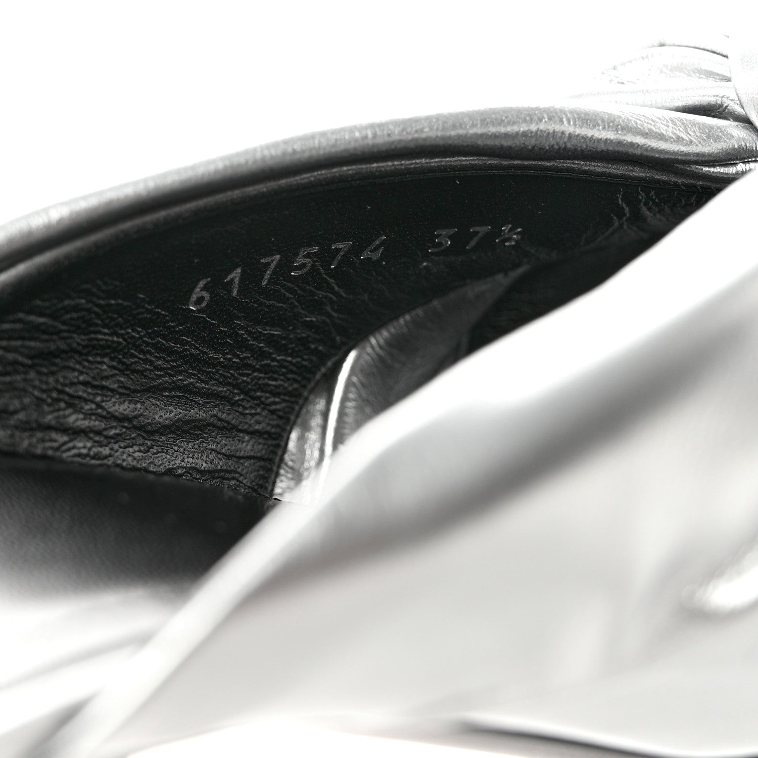Balenciaga Metallic Smooth Nappa Drapy 80mm Sandals 37.5 Silver 8 of 9