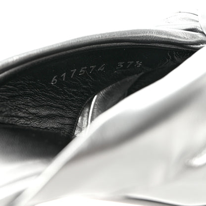 Balenciaga Metallic Smooth Nappa Drapy 80mm Sandals 37.5 Silver 8 of 9