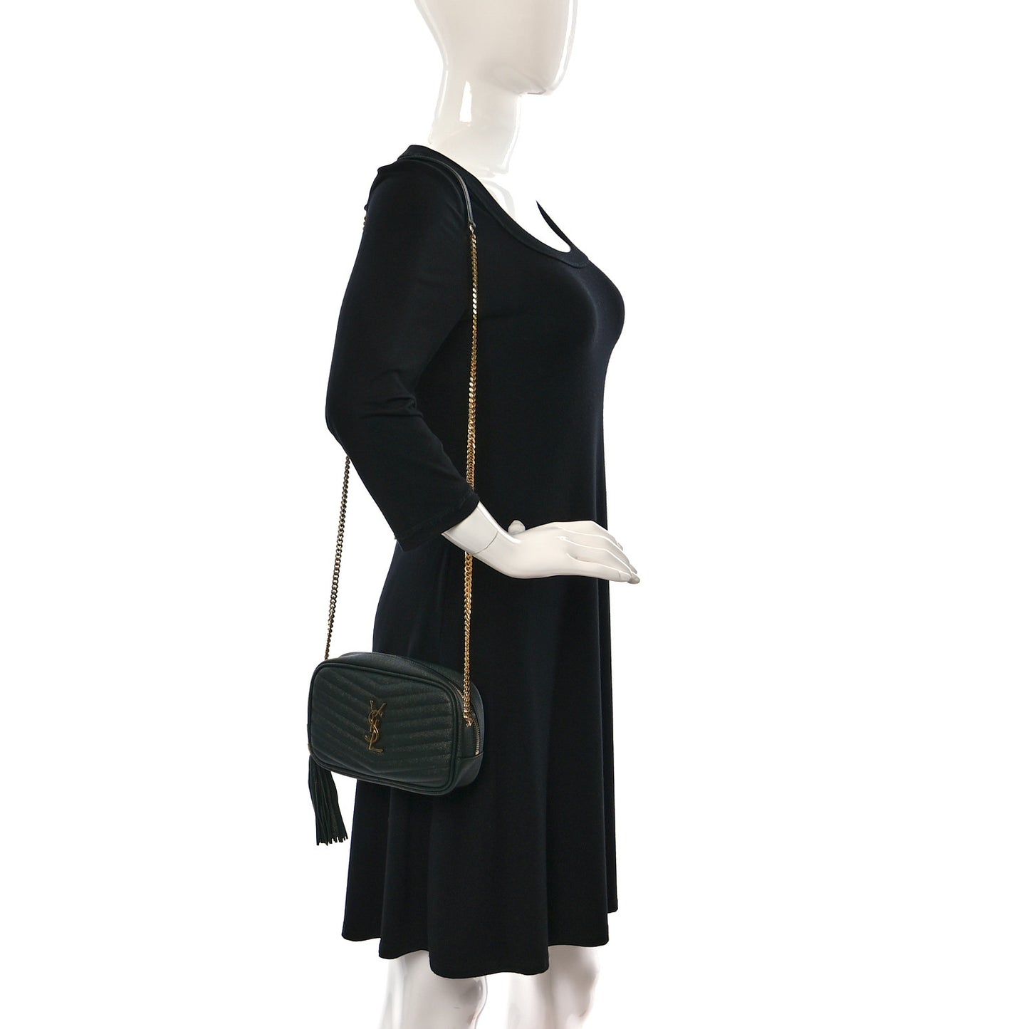 Grain De Poudre Matelasse Monogram Mini Lou Camera Bag New Vert Fonce