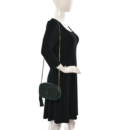 Saint Laurent Grain De Poudre Matelasse Monogram Mini Lou Camera Bag New Vert Fonce 2 of 12