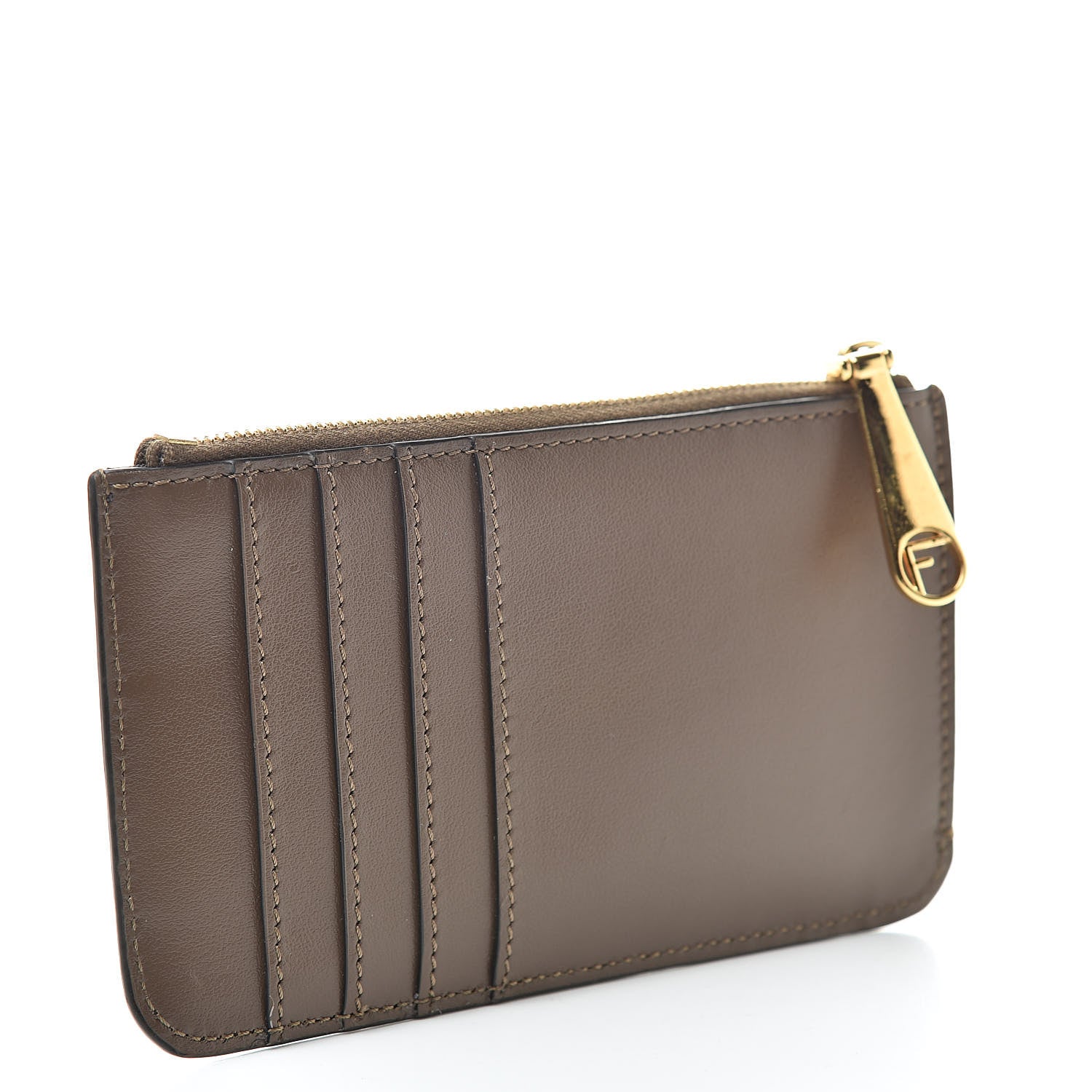 Fendi Vitello Soft F is Fendi Bi-Color FF 1974 Embossed Key Case Pouch Maya Black 3 of 8