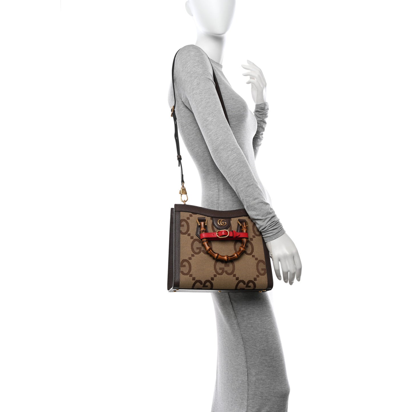 Monogram Jumbo GG Textured Dollar Calfskin Small Diana Tote Bag Camel Ebony New Acero Pomegranate Red