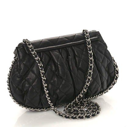 Chanel Washed Lambskin Quilted Medium Chain Around Messenger Black 3 of 9