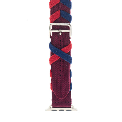 Hermes Polyamide Yarn Woven Bridon 41mm Apple Watch Double Tour Band Rouge H 2 of 5