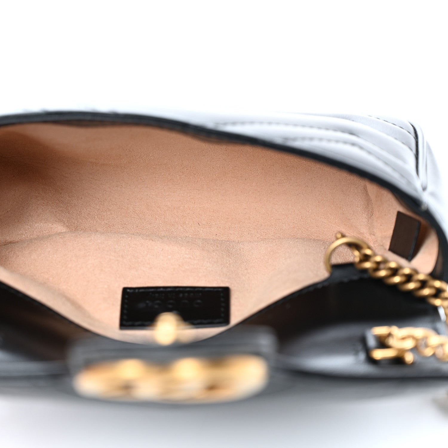 Gucci Calfskin Matelasse Super Mini GG Marmont Shoulder Bag Black 5 of 11
