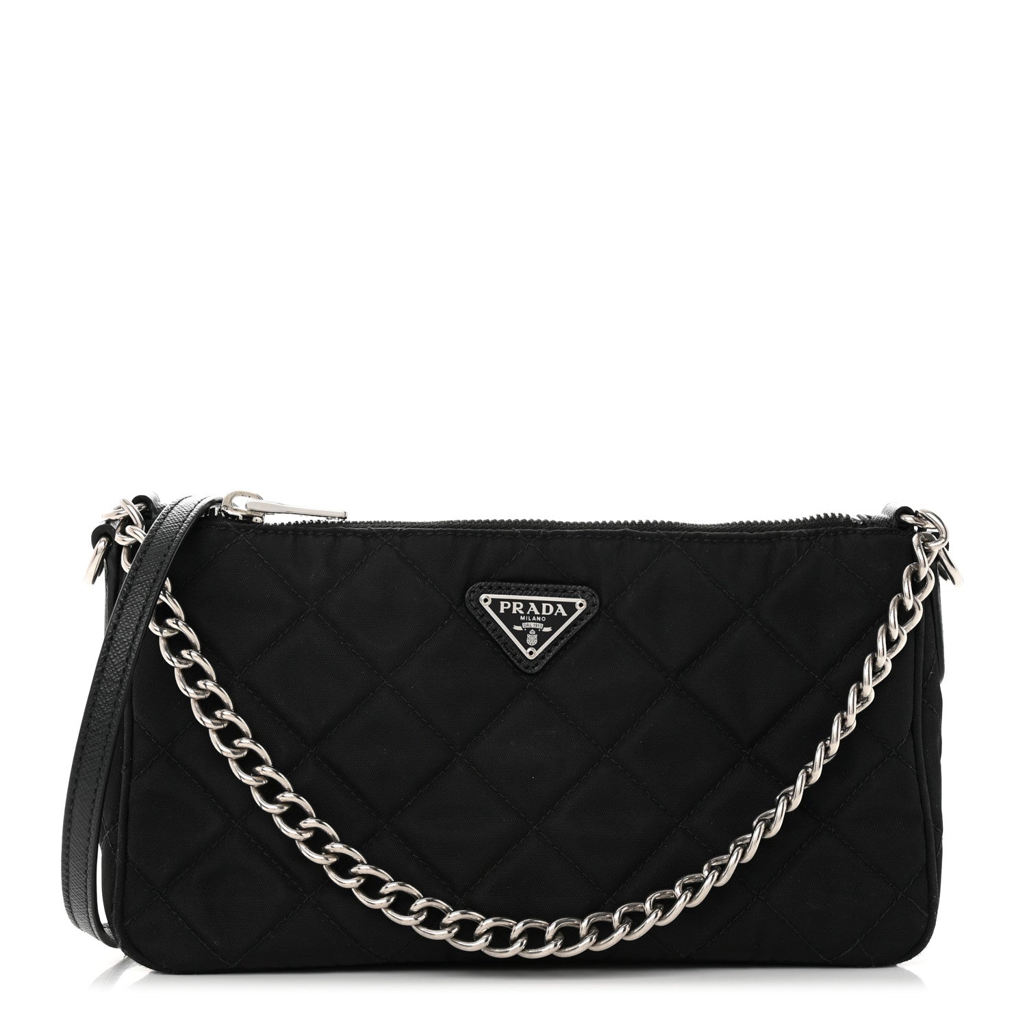 Prada Nylon Tessuto Impuntu Quilted Crossbody Bag Black 1 of 10