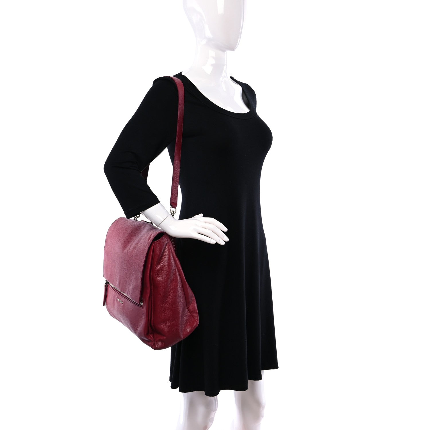 Givenchy Waxy Grained Calfskin Medium Pandora Pure Flap Bag Red 2 of 18