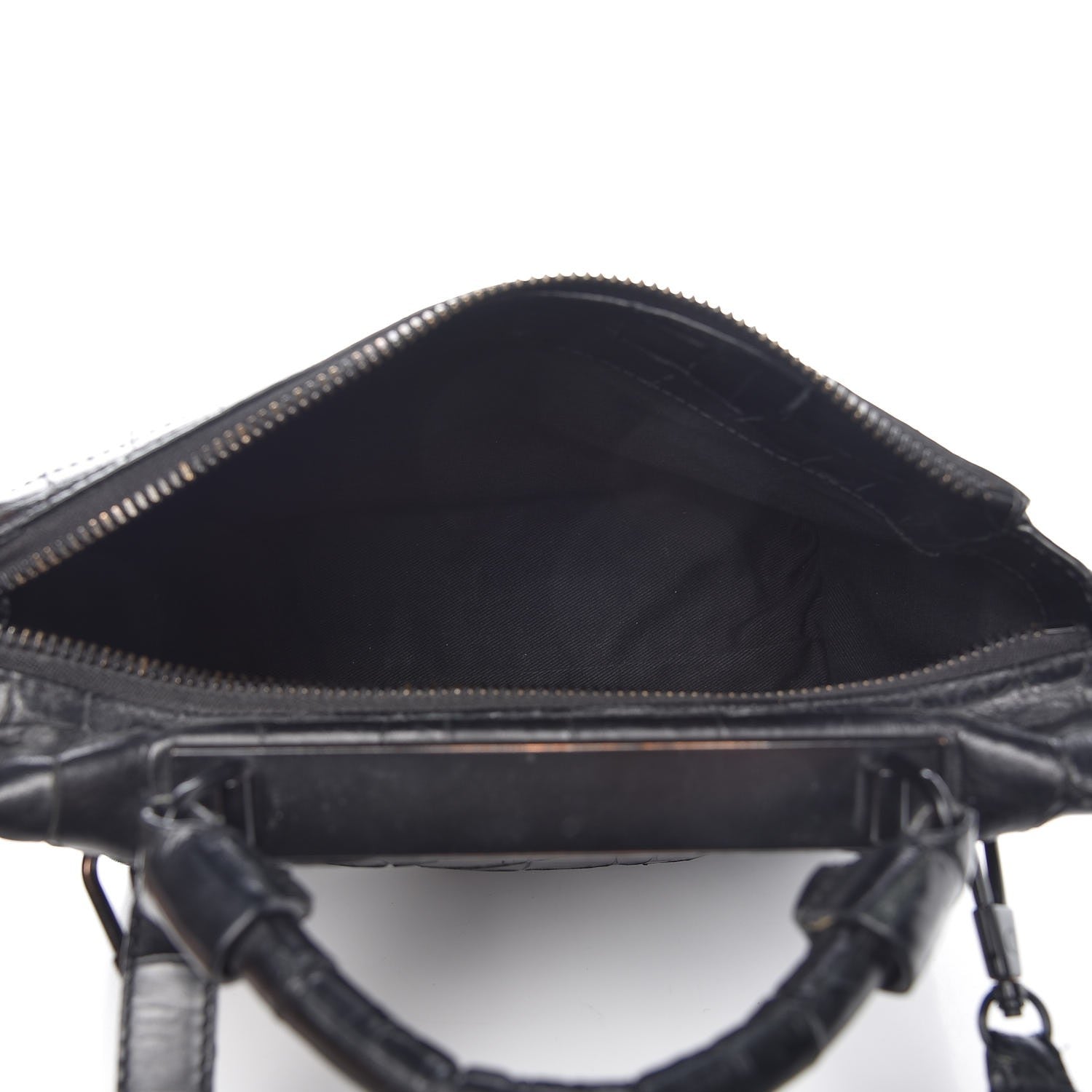 3.1 Phillip Lim 3.1 Calfskin Crocodile Embossed Small Ryder Satchel Tote Bag Black 5 of 12