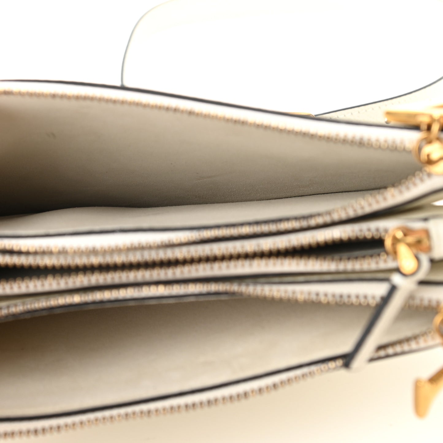 Grained Calfskin Saddle Pouch With Strap White