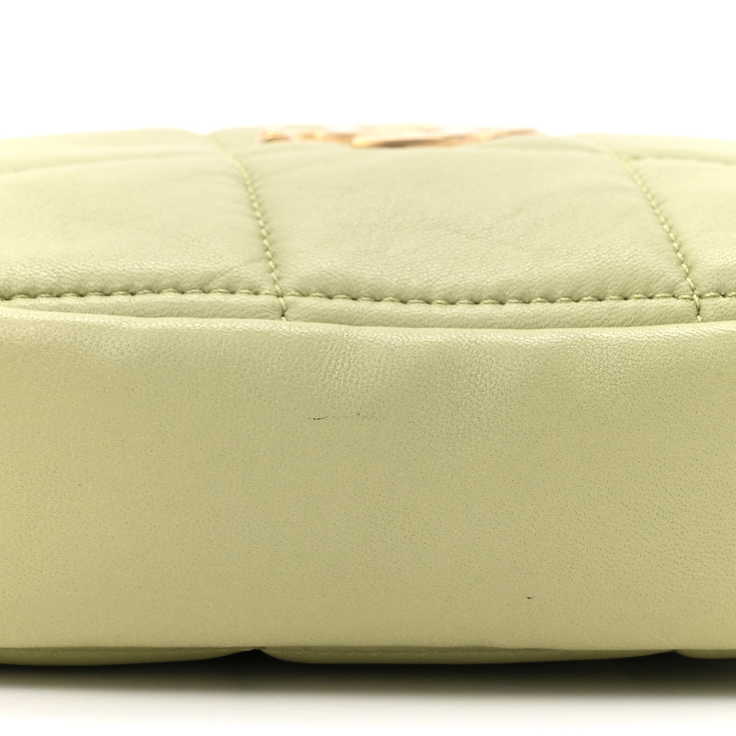 Lambskin Quilted Diamond Clutch With Chain Light Green