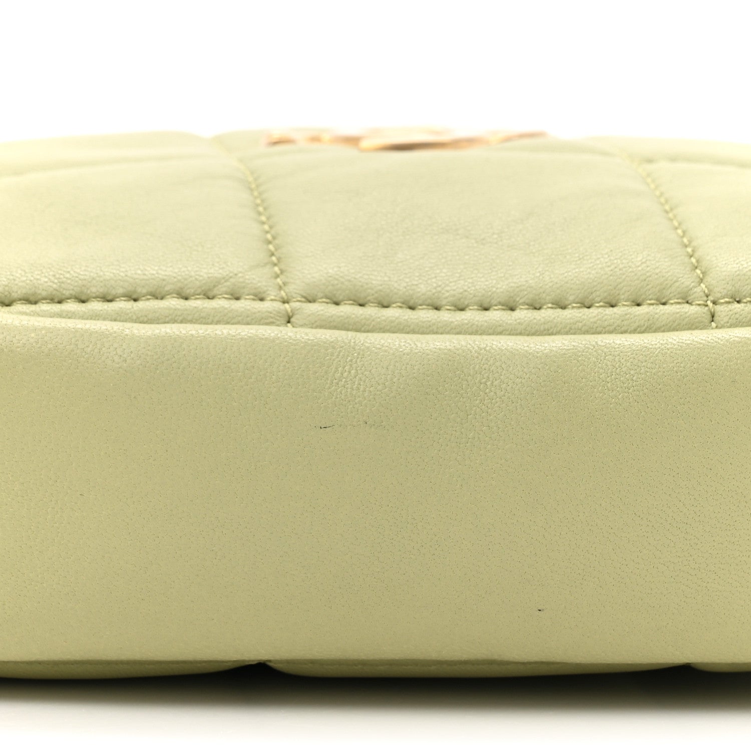 Chanel Lambskin Quilted Diamond Clutch With Chain Light Green 10 of 11