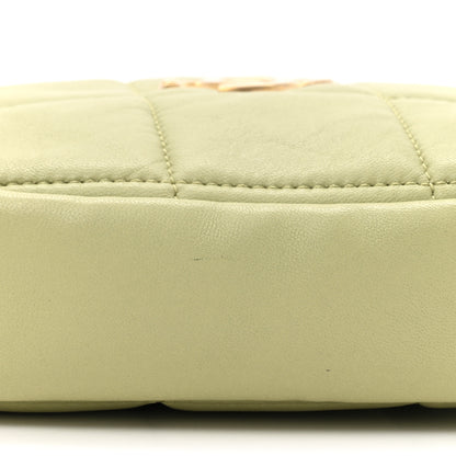 Chanel Lambskin Quilted Diamond Clutch With Chain Light Green 10 of 11