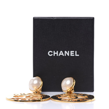 Chanel Pearl Large CC Drop Clip On Earrings Gold 7 of 7