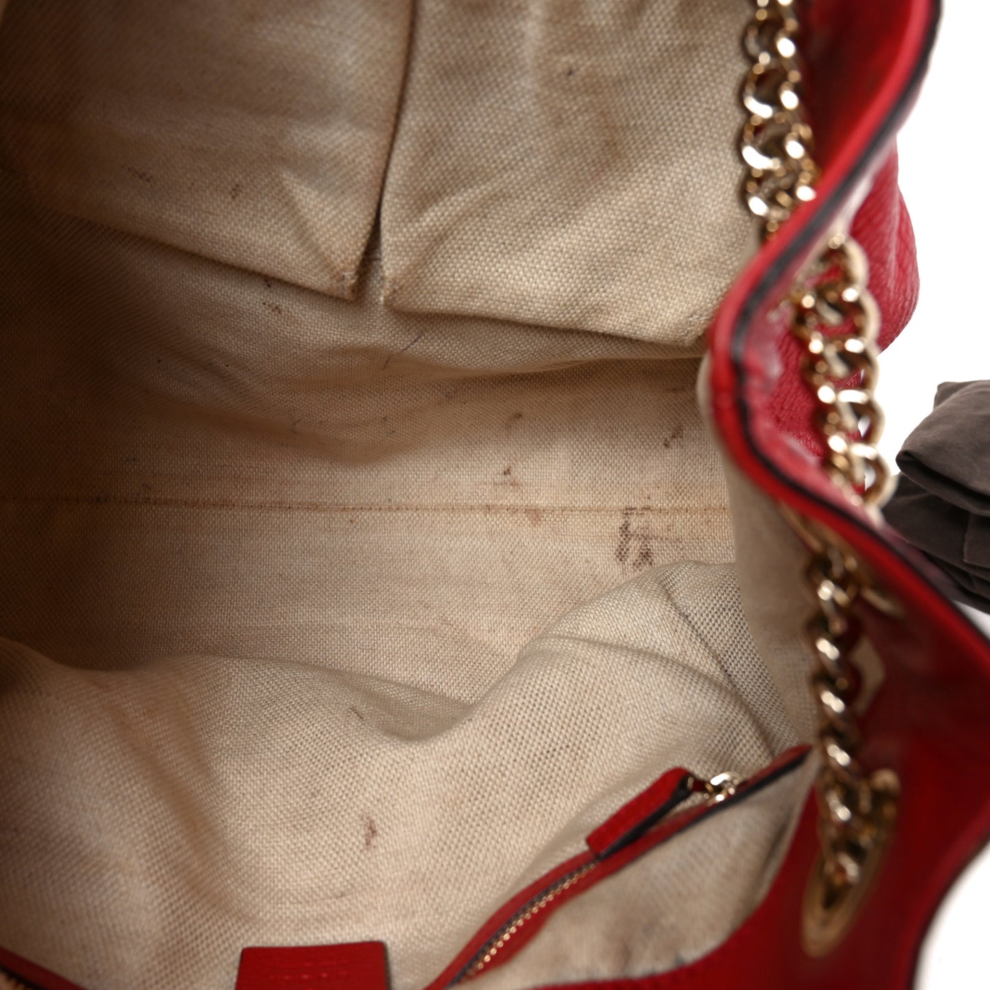 Pebbled Calfskin Medium Soho Chain Shoulder Bag Tabasco Red