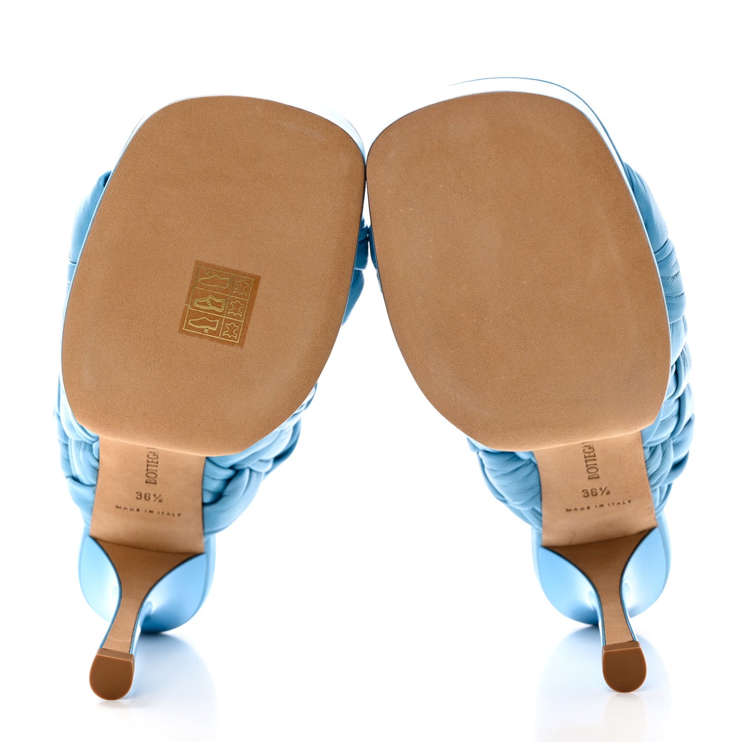 Nappa Intreccio The Board Platform Mule Sandals 36.5 Sky Blue