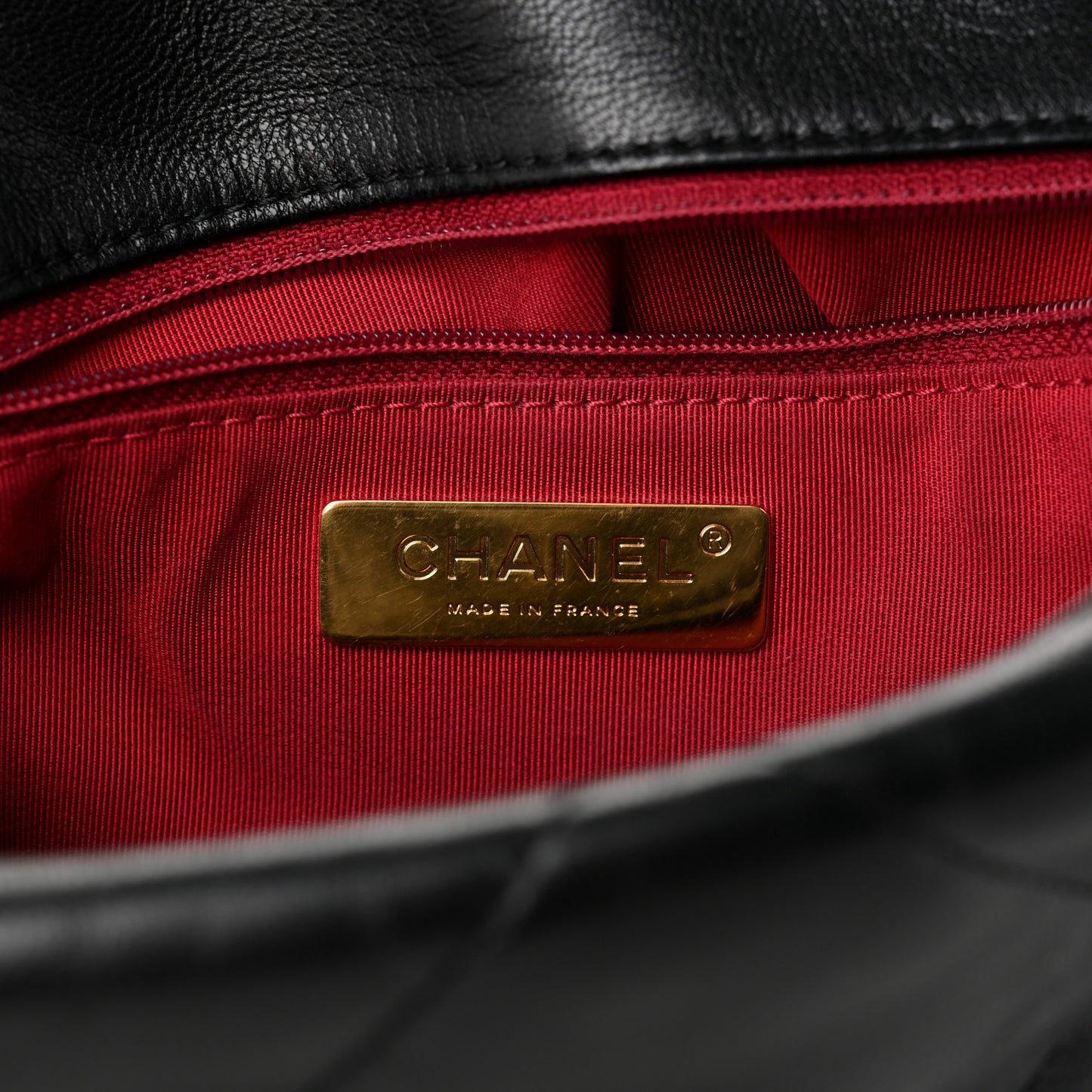 Lambskin Quilted Large Chanel 19 Flap Black