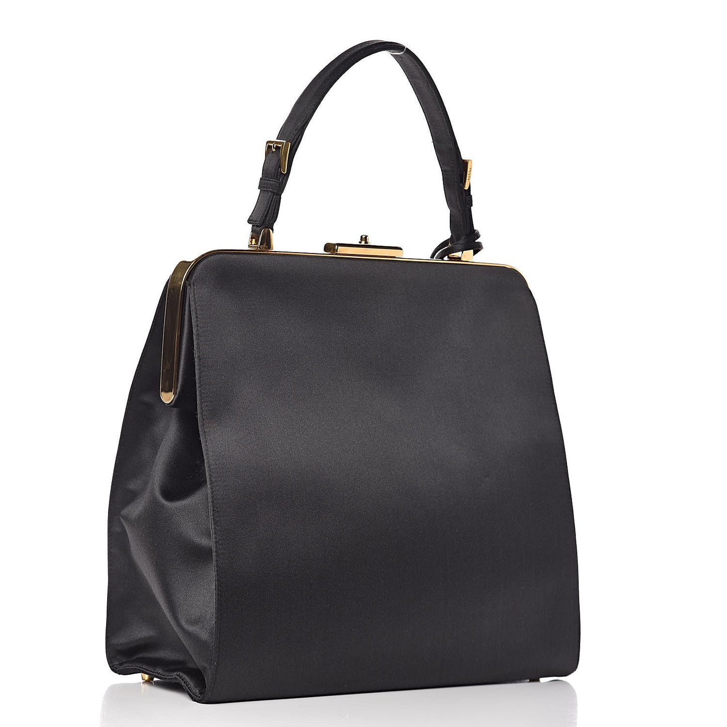 Satin Framed Bag Black