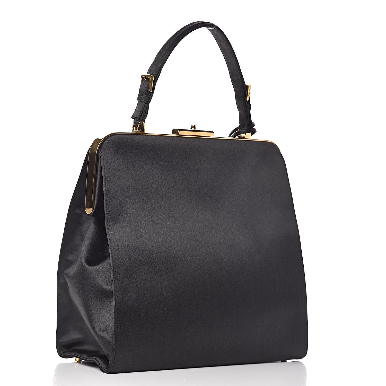 Prada Satin Framed Bag Black 3 of 12