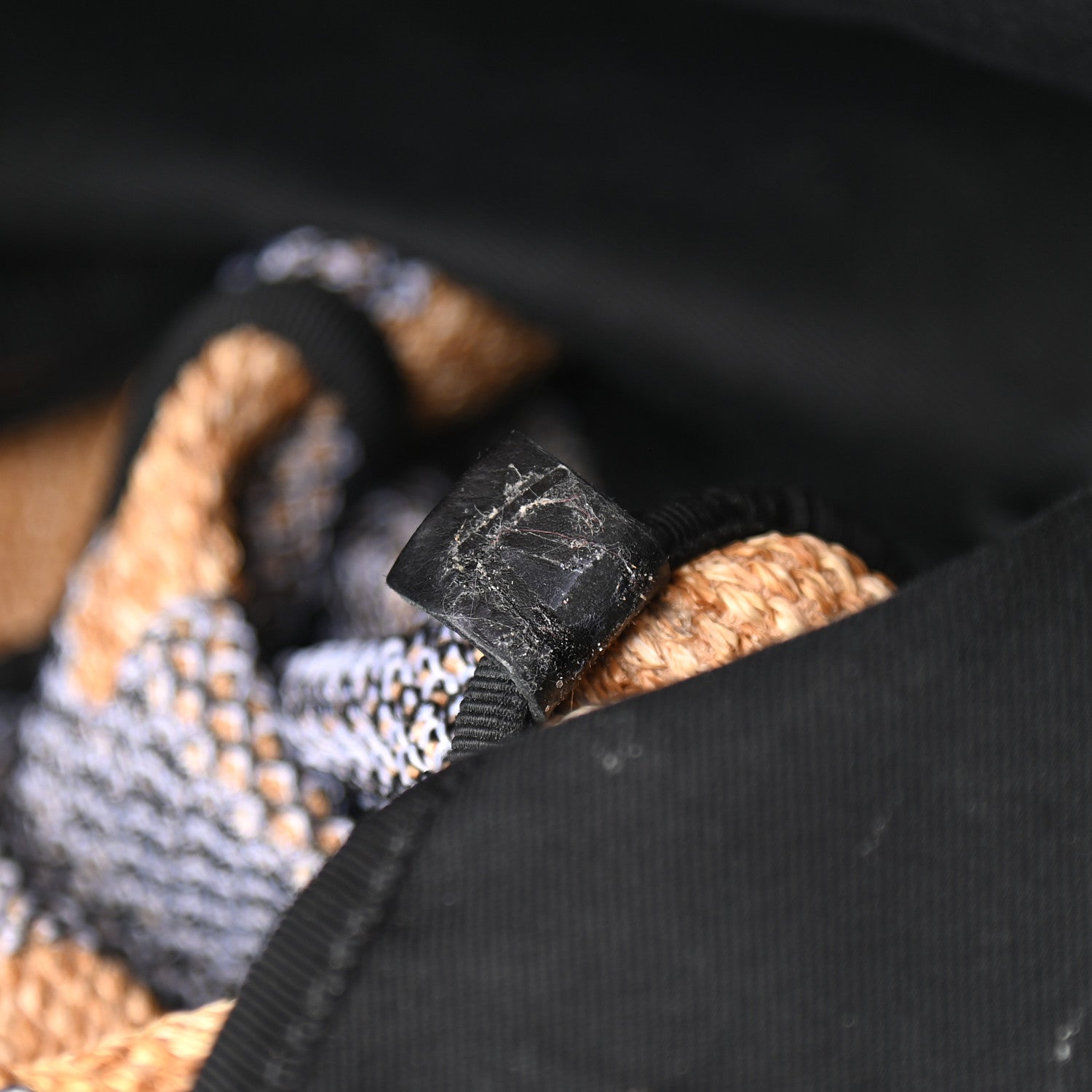 Chanel Mixed Fibers Shopping Bag Blue Beige 7 of 13
