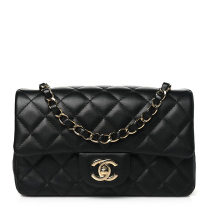 Chanel Lambskin Quilted Mini Rectangular Flap Black 1 of 10