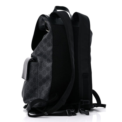 Gucci Soft GG Supreme Monogram Appia Calfskin Web Double Buckle Backpack Black 3 of 12