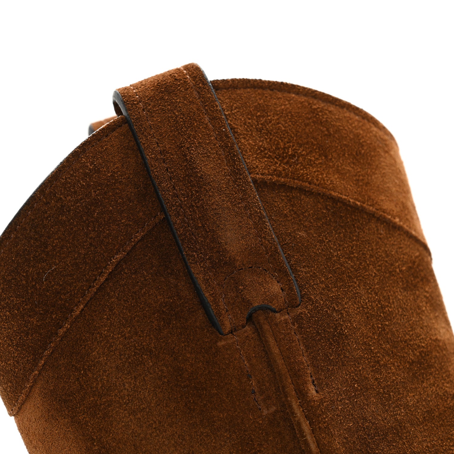 Saint Laurent Suede Houston Cowboy Boots 35 Brown 10 of 13