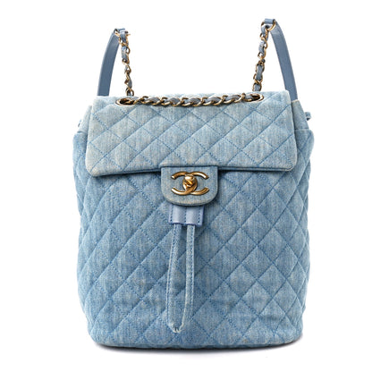 Chanel Washed Denim Quilted Small Urban Spirit Backpack Light Blue 1 of 11