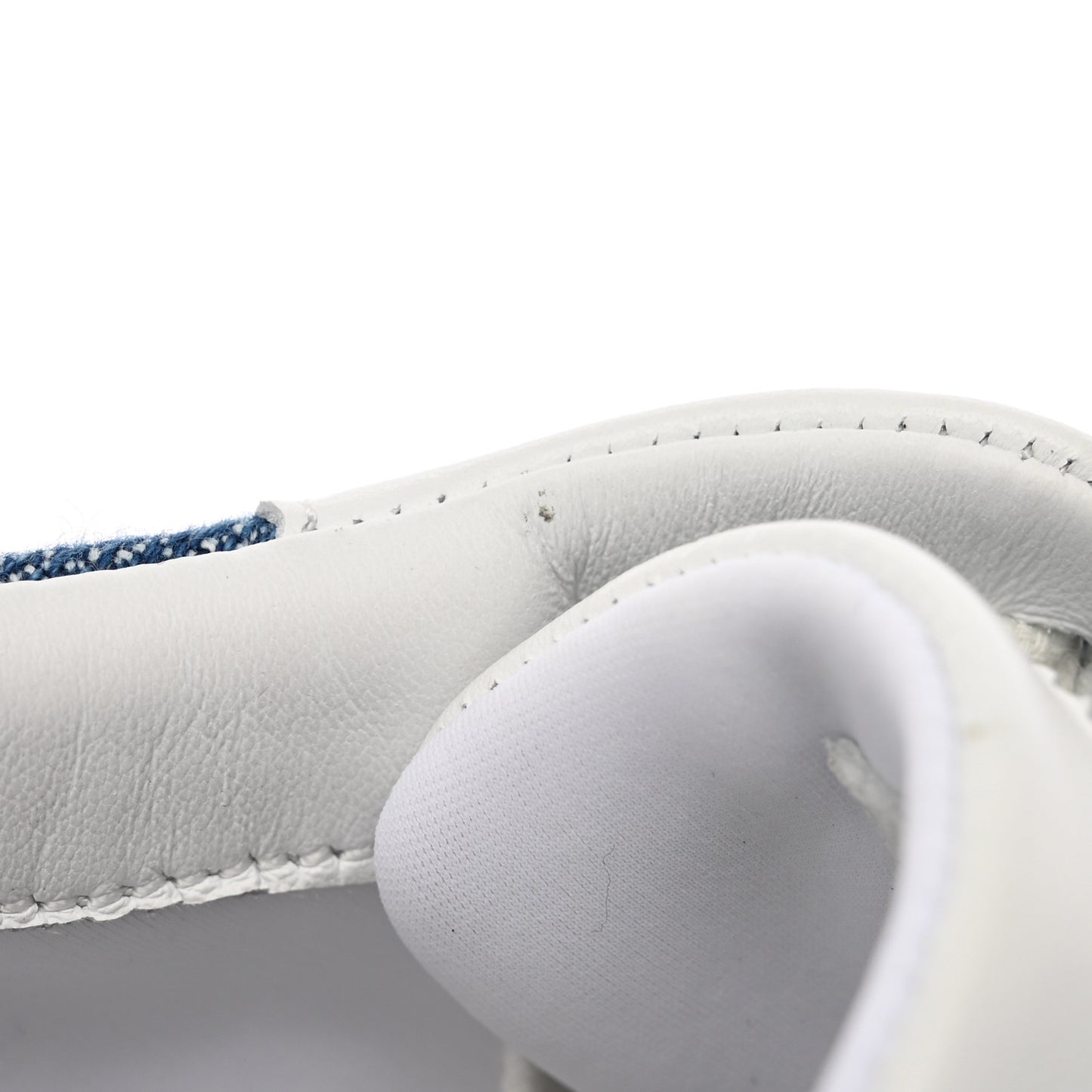 Denim Suede Goatskin Bouncing Sneakers 37 Bleu Clair White
