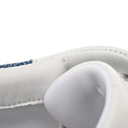 Hermes Denim Suede Goatskin Bouncing Sneakers 37 Bleu Clair White 11 of 12