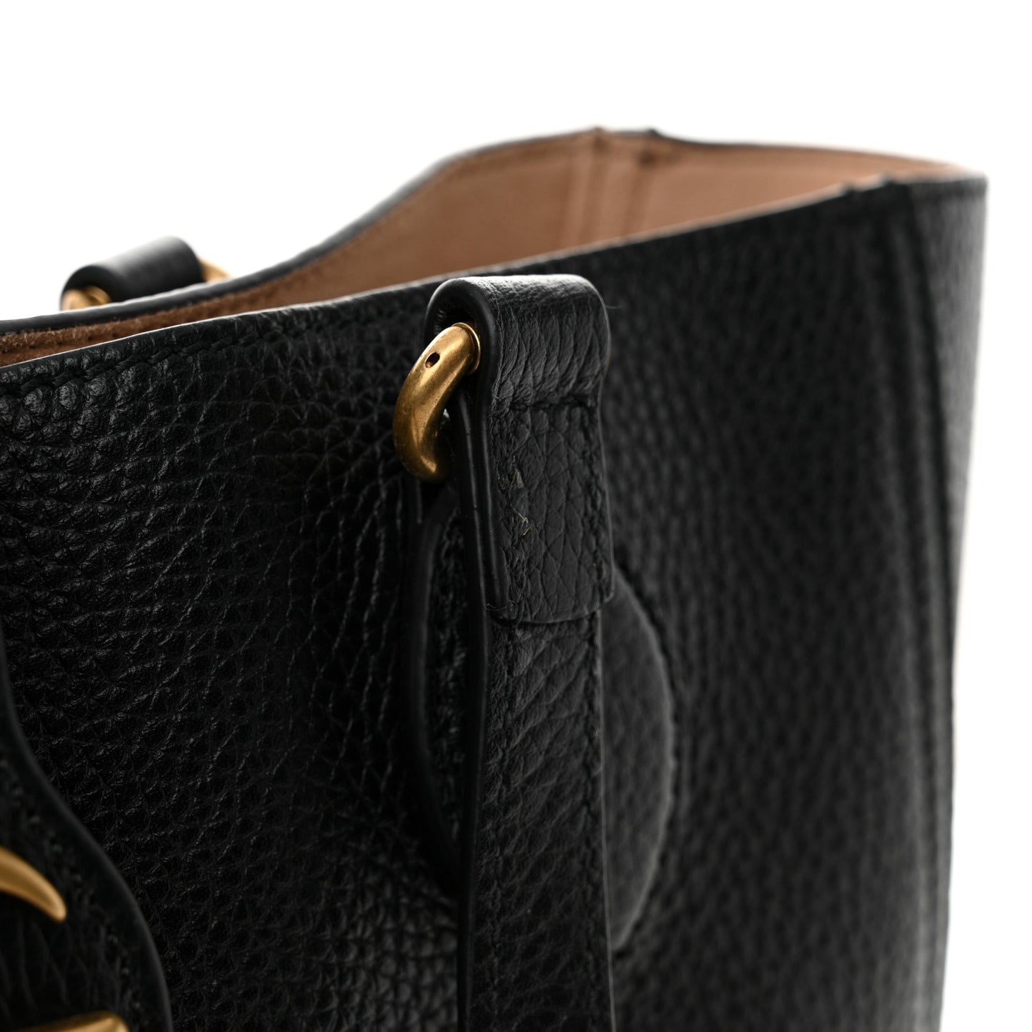 Grained Calfskin Small Dahlia Tote Black