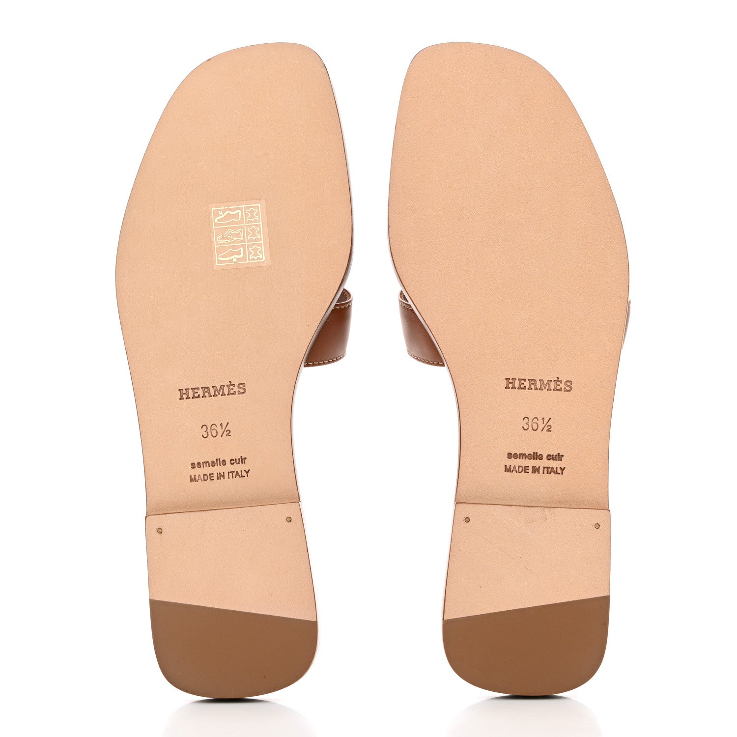 Hermes Box Calfskin Oran Sandals 36.5 Gold 5 of 9