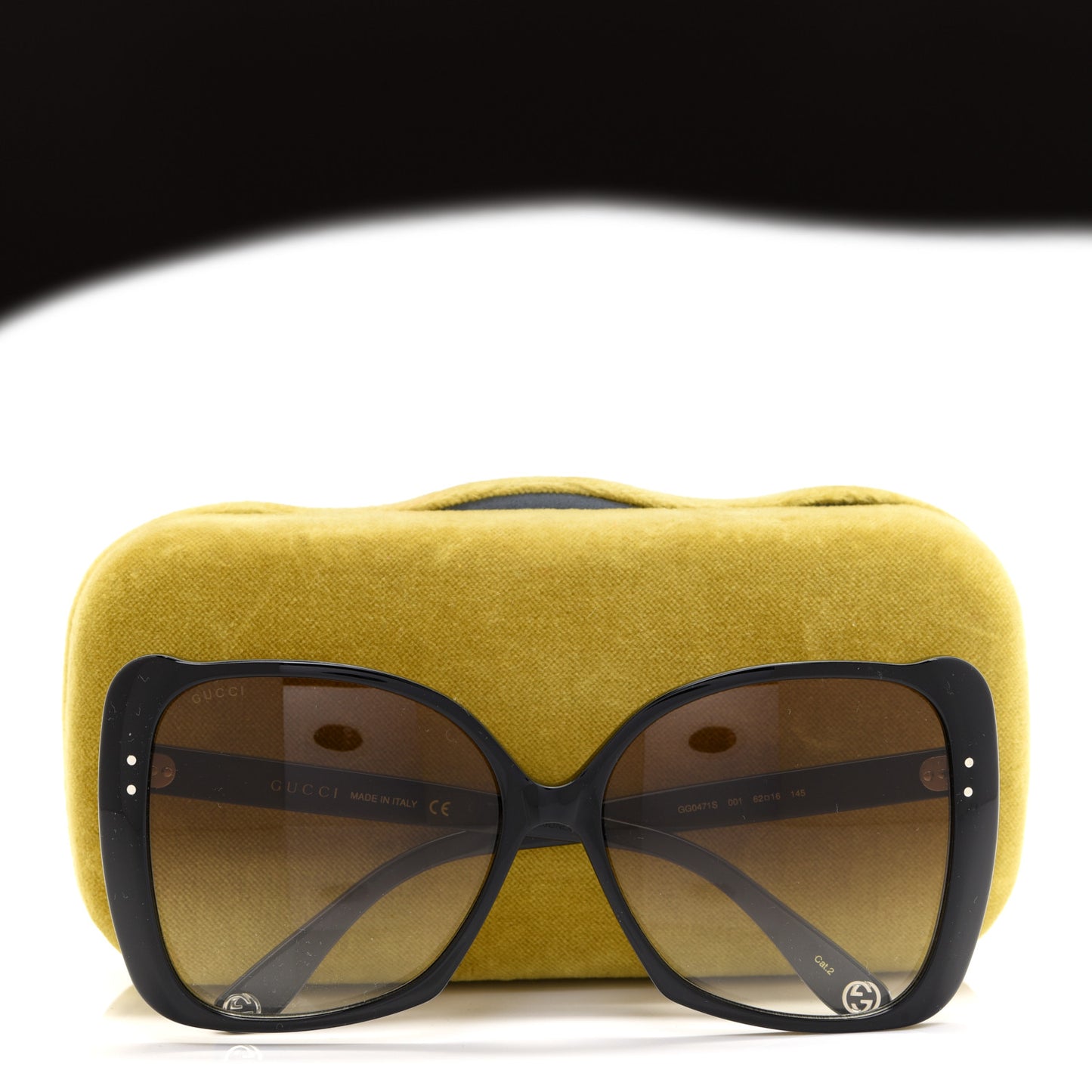 Acetate Oversize Square Frame Sunglasses GG0471S Black