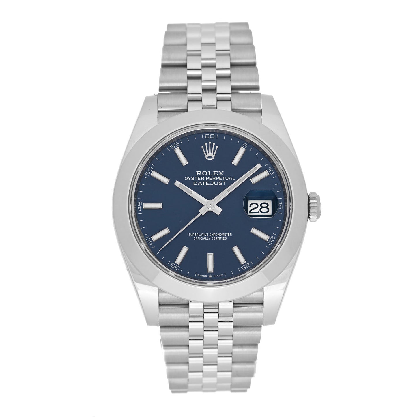Stainless Steel 41mm Oyster Perpetual Datejust Watch Blue 126300
