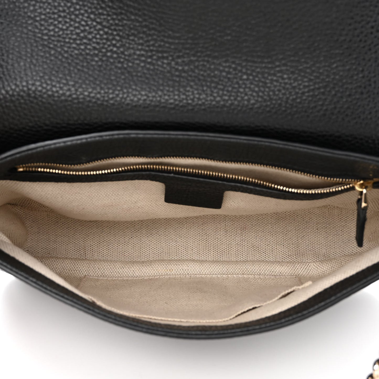 Pebbled Calfskin Medium Soho Flap Crossbody Black