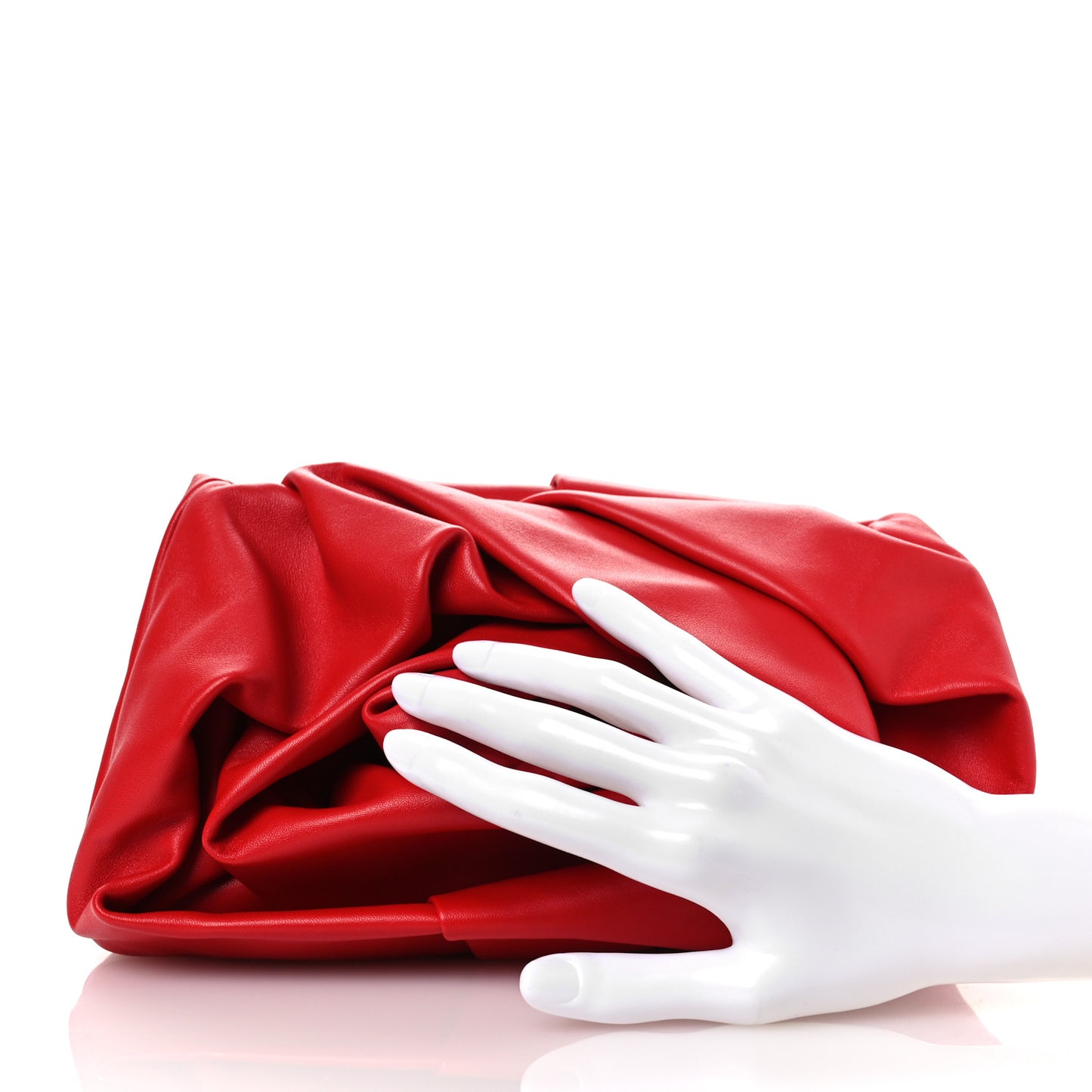 Smooth Calfskin Rose Clutch Pillar