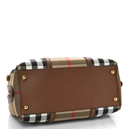 Burberry House Check Derby Calfskin Medium Alchester Bowling Bag Tan 4 of 8