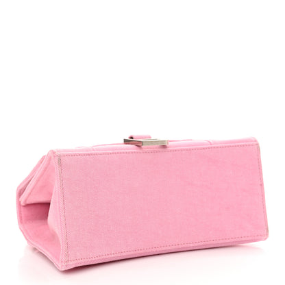 Balenciaga Nappa Denim Printed Small Hourglass Top Handle Bag Denim Pink 4 of 13