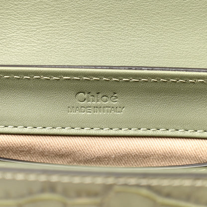 Chloe Calfskin Crocodile Embossed Mini C Double Carry Misty Forest 6 of 10