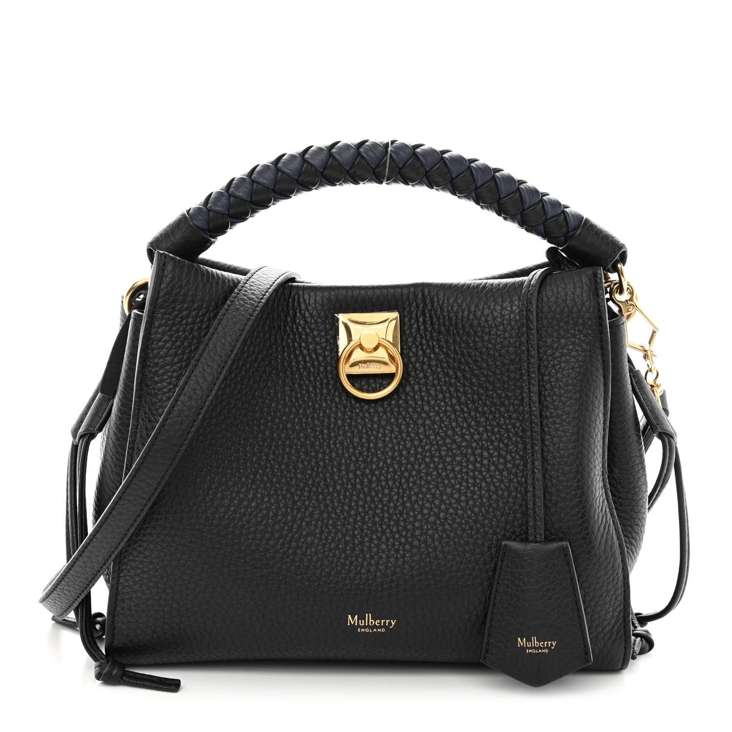 Mulberry Heavy Grain Small Iris Tote Black 1 of 8