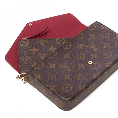 Louis Vuitton Monogram Pochette Felicie Chain Wallet Fuchsia 5 of 9