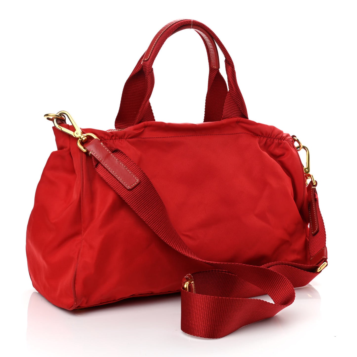 Tessuto Nylon Saffiano Shoulder Bag Rosso