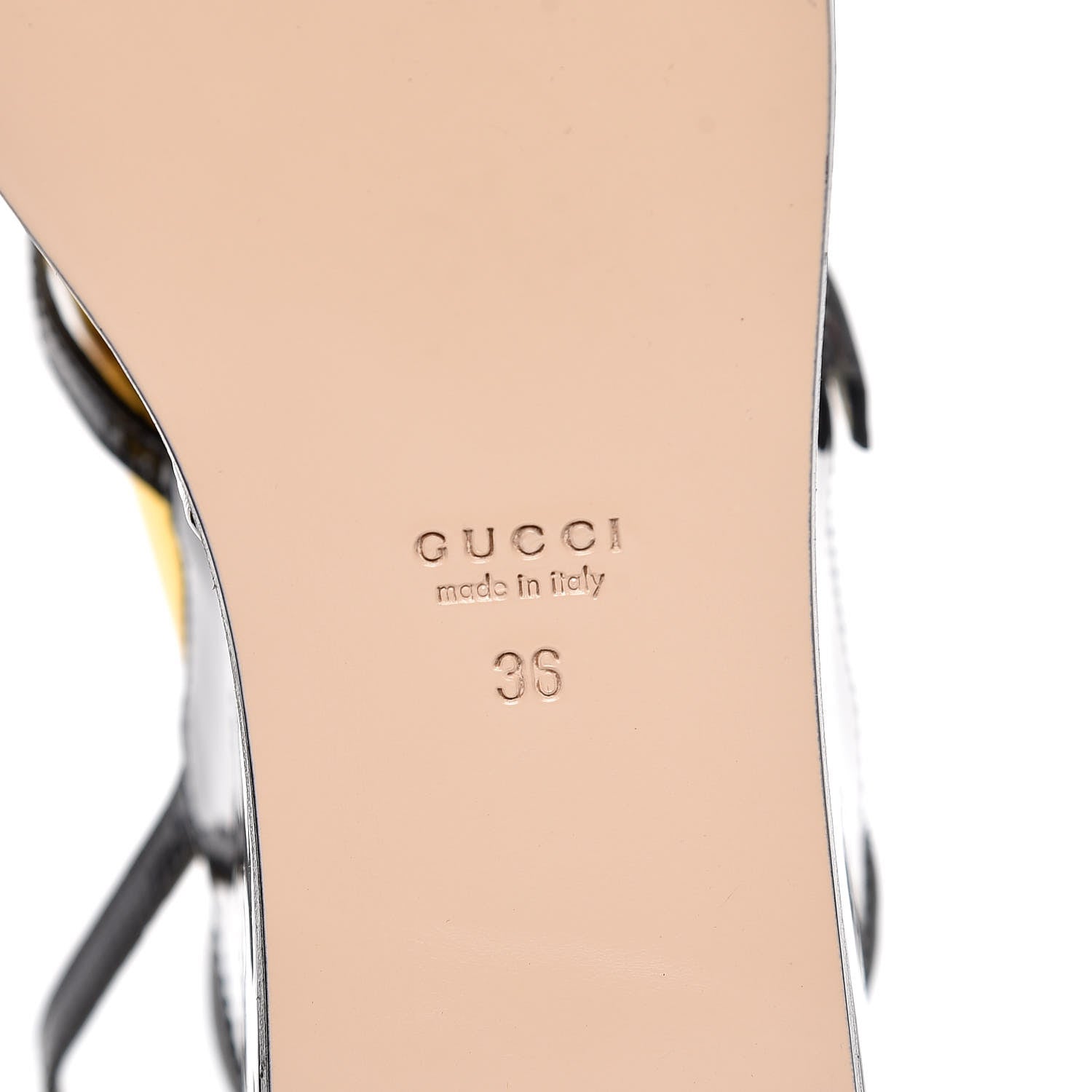 Gucci Metallic Nappa Patent Hannelore Detachable Platform Sandals 36 Gold 6 of 16