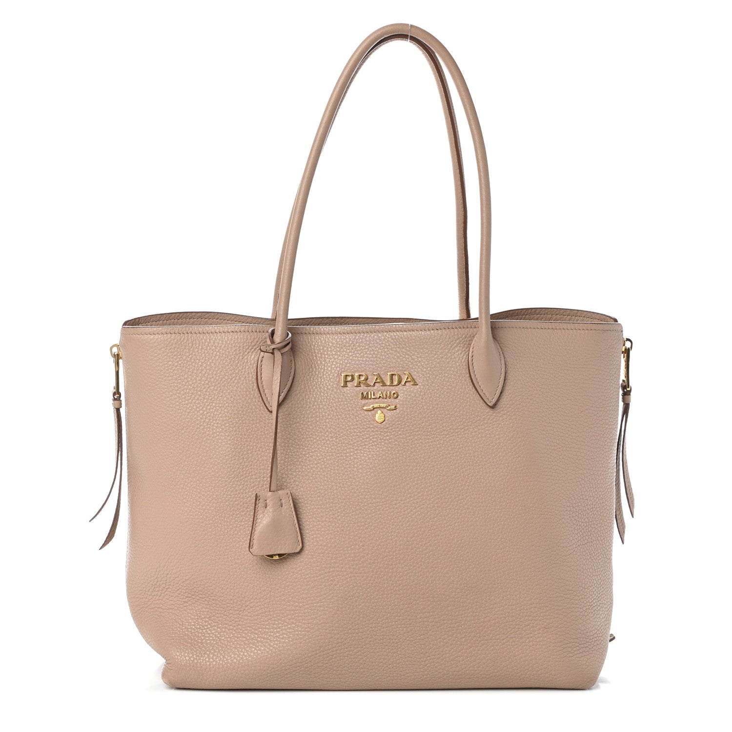 Prada Vitello Daino Side Zip Shopper Tote Cammeo 1 of 9
