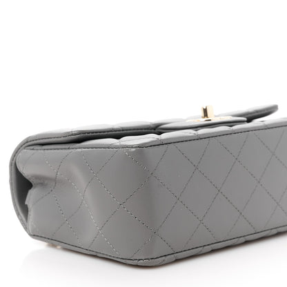 Chanel Lambskin Quilted Mini Rectangular Flap Dark Grey 10 of 12