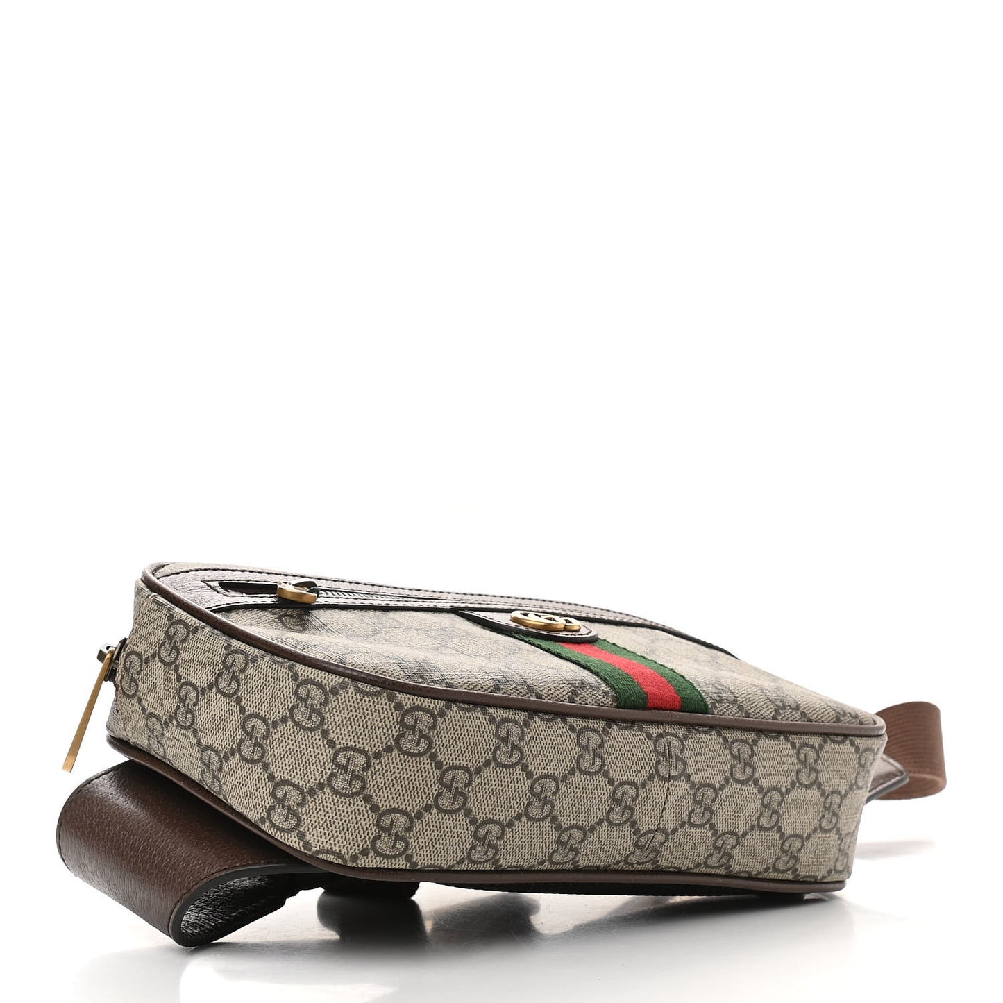 Soft GG Supreme Monogram Medium Ophidia Belt Bag Dark Brown