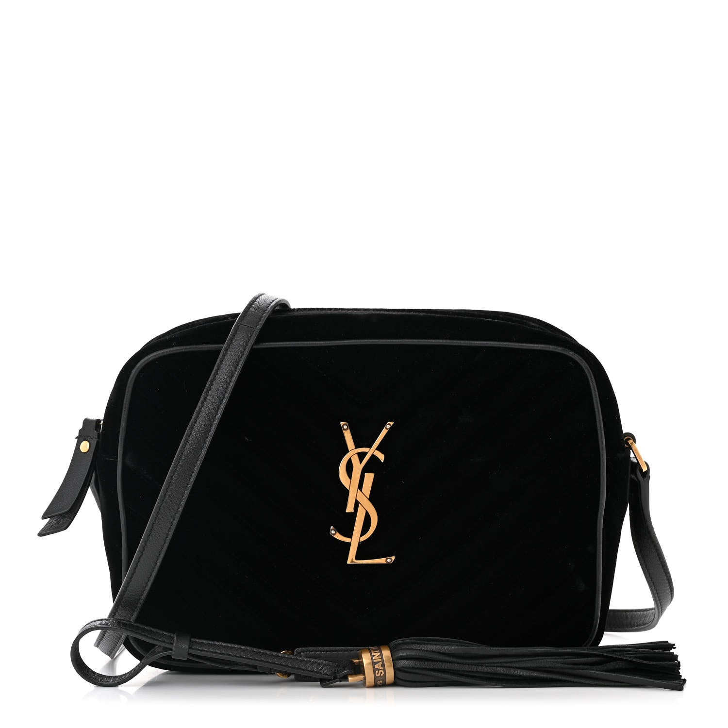 Saint Laurent Velvet Matelasse Monogram Lou Camera Bag Black 1 of 10