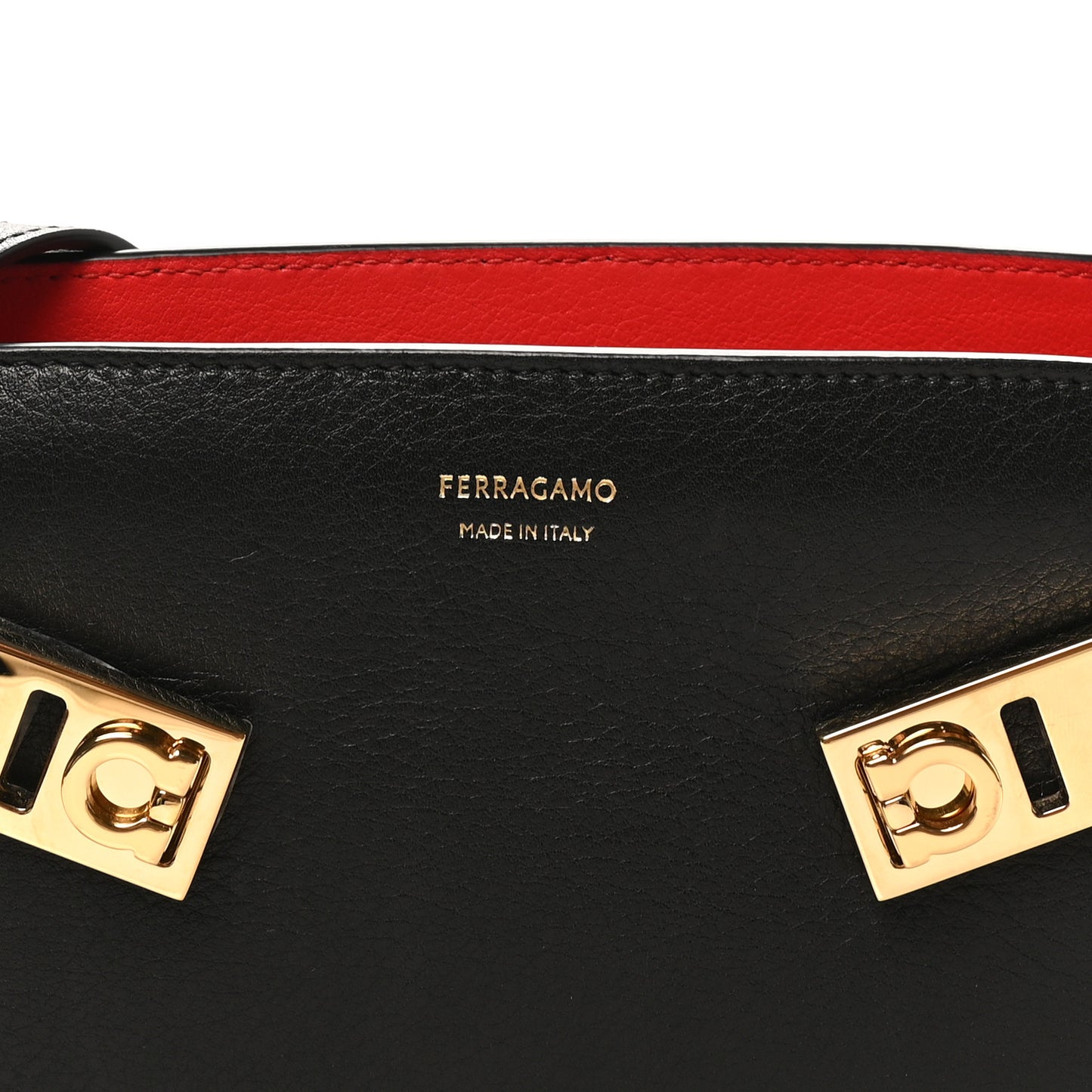 Calfskin Mini Hug Crossbody Bag Black Flame Red